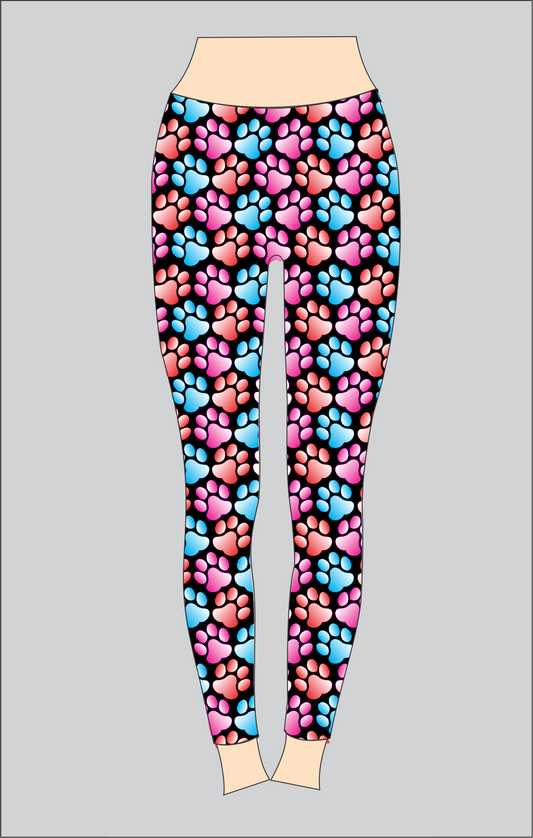 Dog Print Legging 1 -Paw Prints & Breeds A-E - Style 2900PR